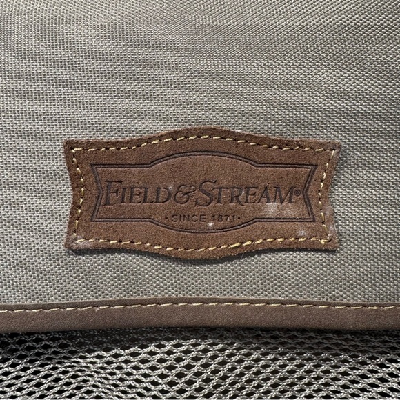 Field & Stream Canvas Messenger Bag Tan With Leather Trim Detachable Nylon Strap - Picture 15 of 15